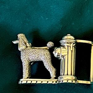 Kieselstein-Cord RARE Sterling Silver Solid STAMPED Belt Buckle French Poodle